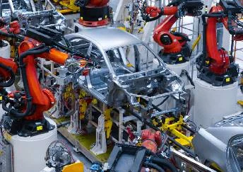 Automotive components on a production line