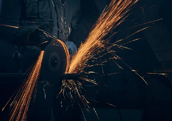 Sparks from industrial electrical equipment